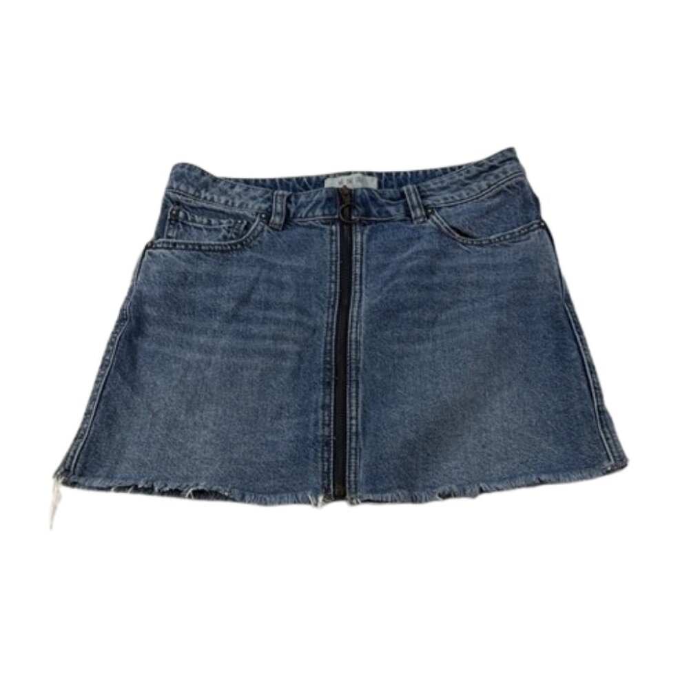 Free People Skirt Size 28 Cutoff Hem Front Zip